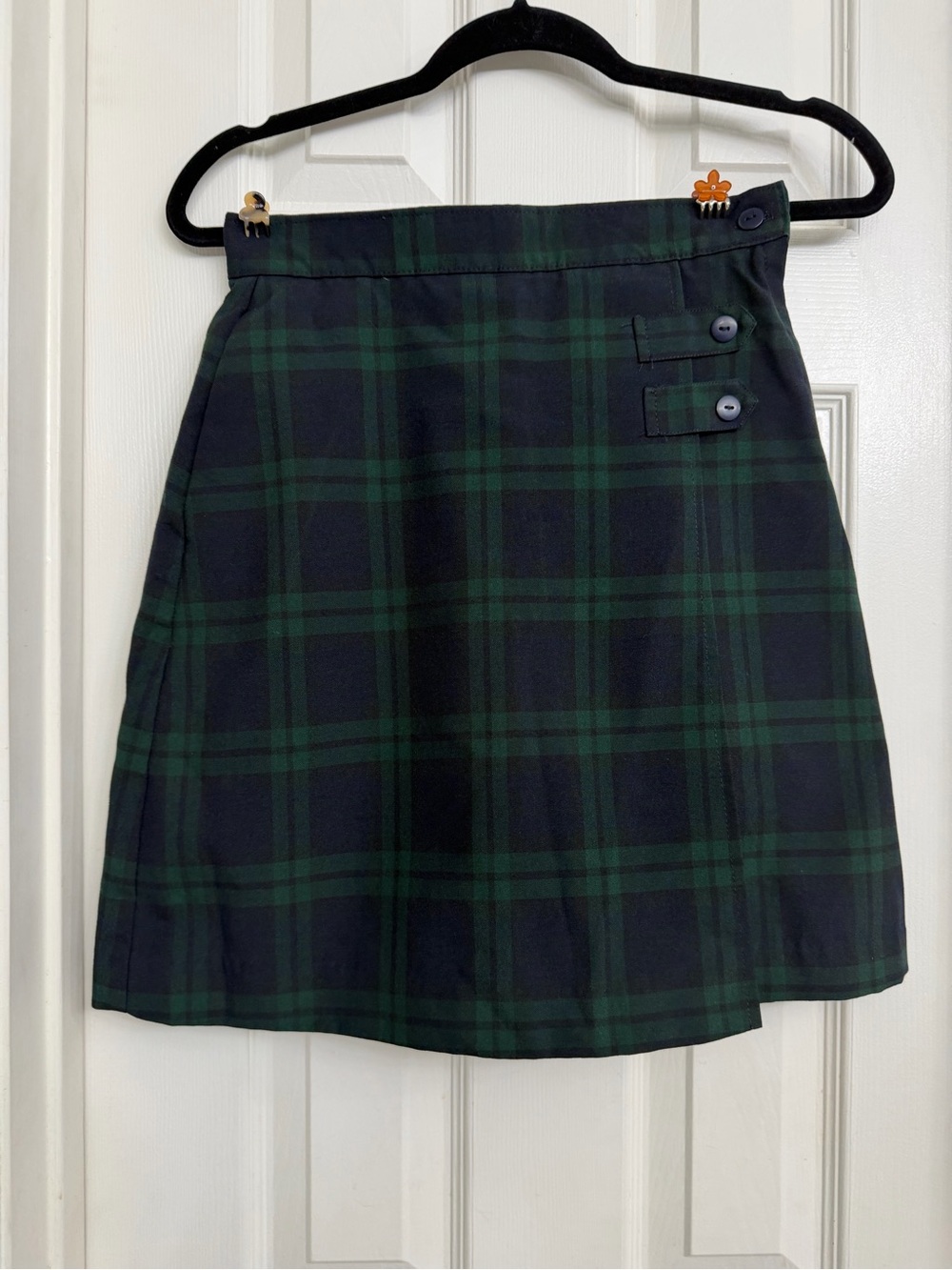 7116 Green and Navy Plaid Women’s A-Line Skirt Uniform